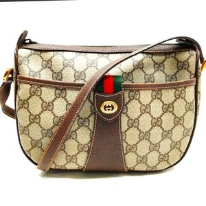 Auth Gucci Ophidia GG Coated Canvas Crossbody